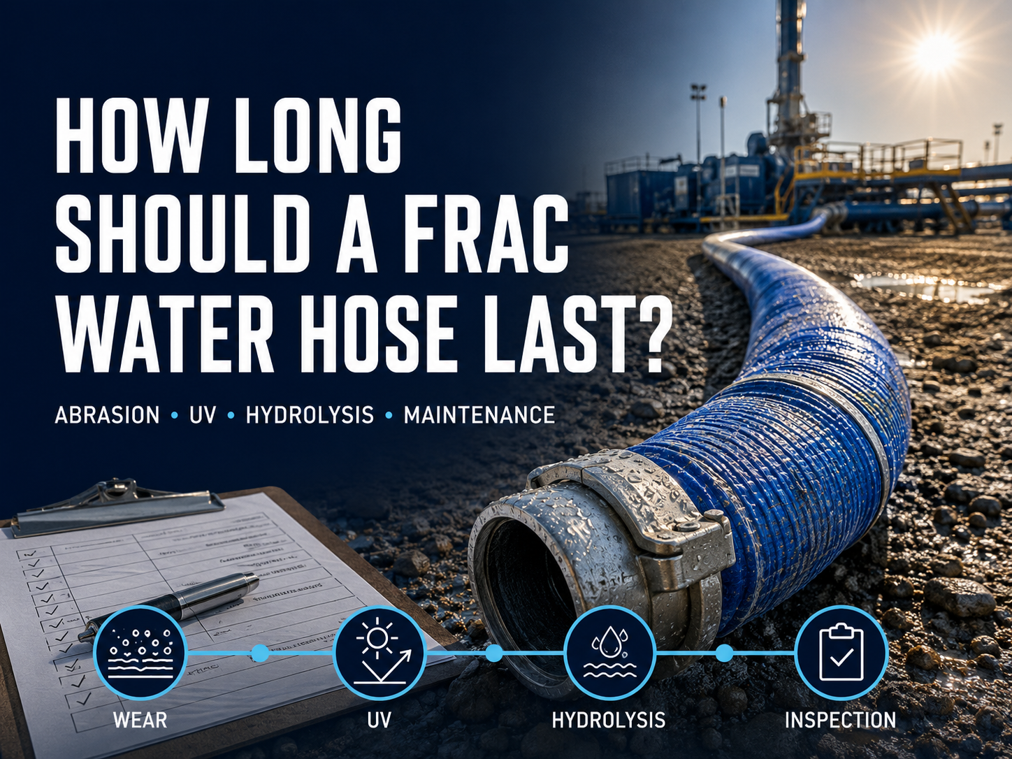 شیلنگ آب Frac چقدر باید دوام بیاورد؟ عوامل سایش، UV، هیدرولیز و نگهداری